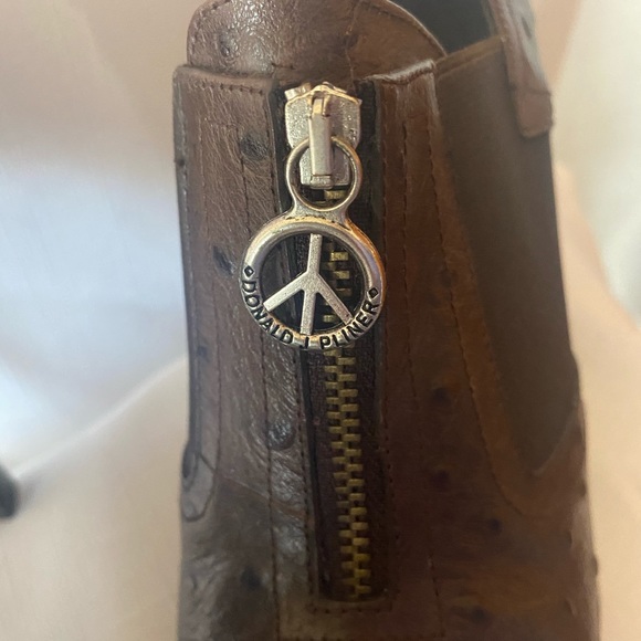 NWOB Donald J Pliner Leather Brown Ankle Boots - Picture 3 of 9